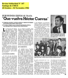 Exilio del dirigente sindical Héctor Cuevas