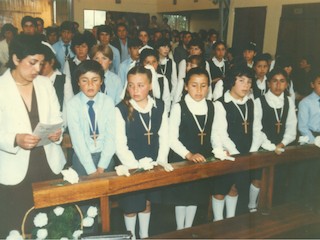 Primera comunión en capilla Santo Toribio