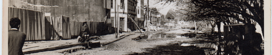 Paseo de adoquines en Valdivia después del terremoto de 1960