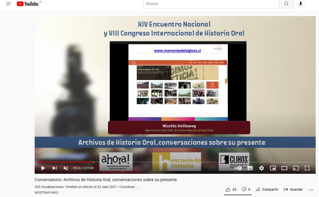 Memorias del Siglo XX expuso en el VI Congreso Internacional de Historia Oral Memorias del Siglo XX expuso en el VI Congreso Internacional de Historia Oral