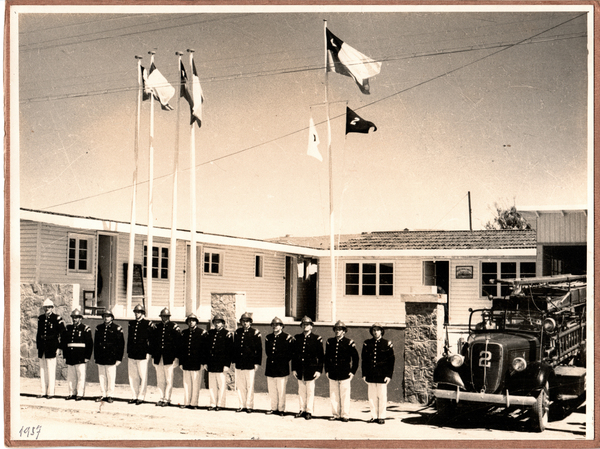 Formación de aniversario de bomberos