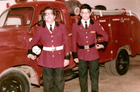 Padre e hijo bomberos