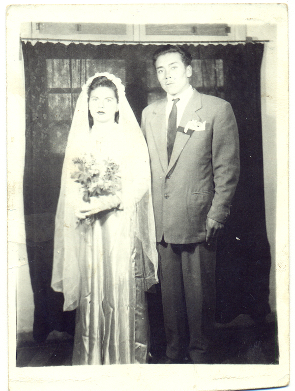 Matrimonio con vestido de seda
