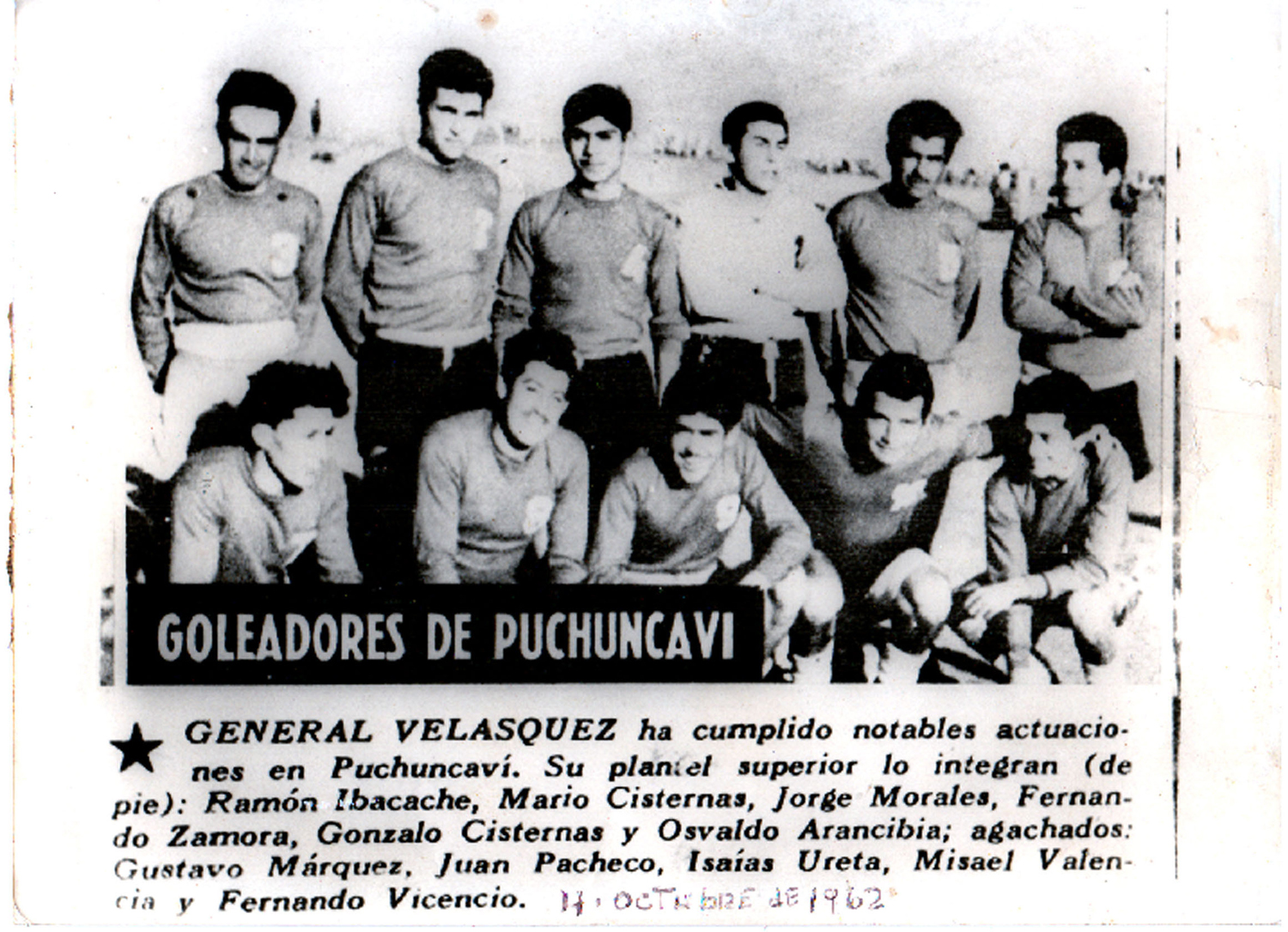 Integrantes del Club deportivo General Velásquez Integrantes del Club deportivo General Velásquez