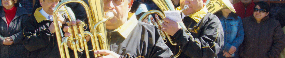 Instrumentos de viento y de contracanto de la banda Esmeralda