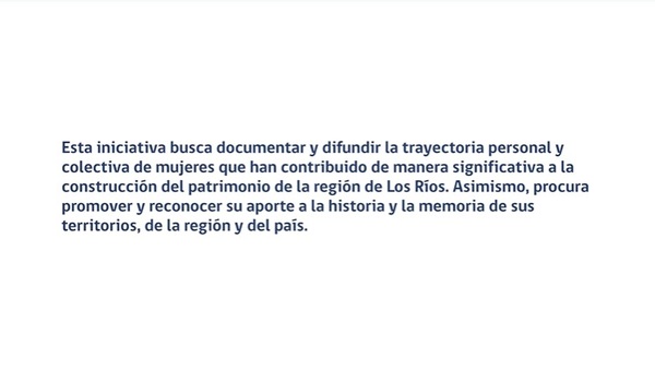 Mujeres en el patrimonio, mujeres en Los Ríos