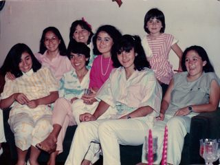 Lida García Quintana con sus sobrinas
