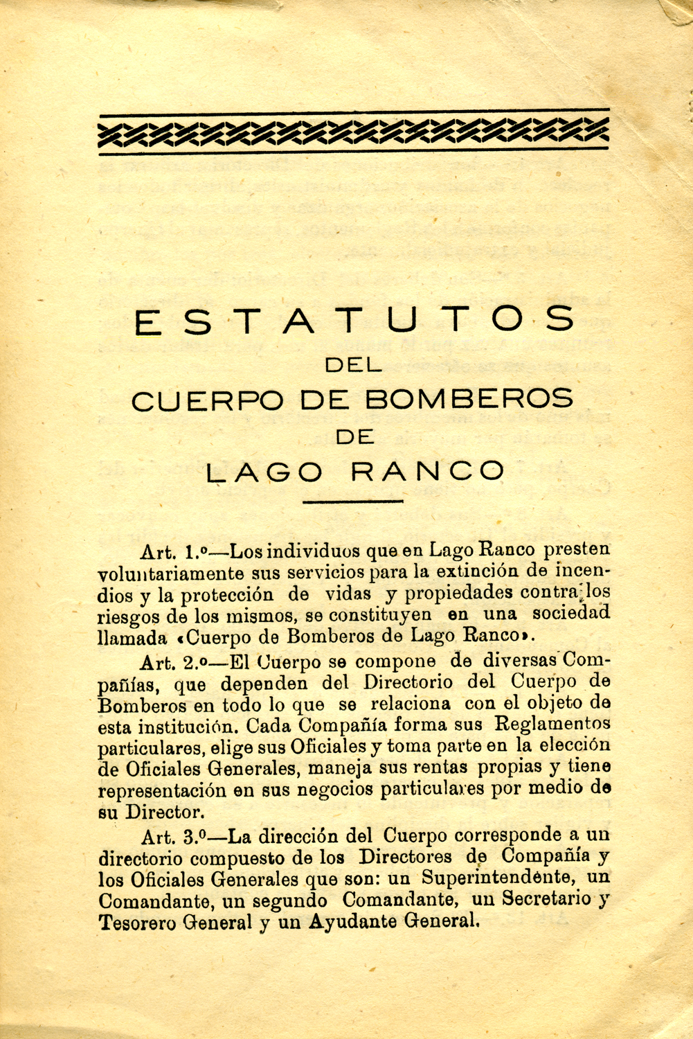 Estatutos del Cuerpo de Bomberos Estatutos del Cuerpo de Bomberos