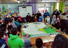 Mapa textil en la Escuela Angachilla