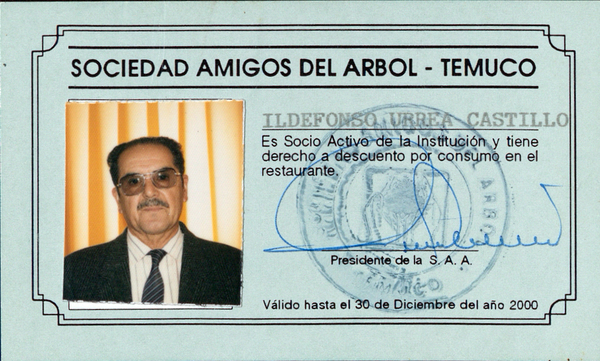 Carnet de socio Idelfonso Urrea