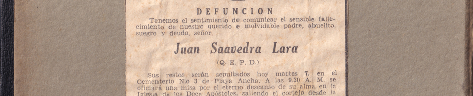 Funeral de mi bisabuelo Juan Saavedra Lara