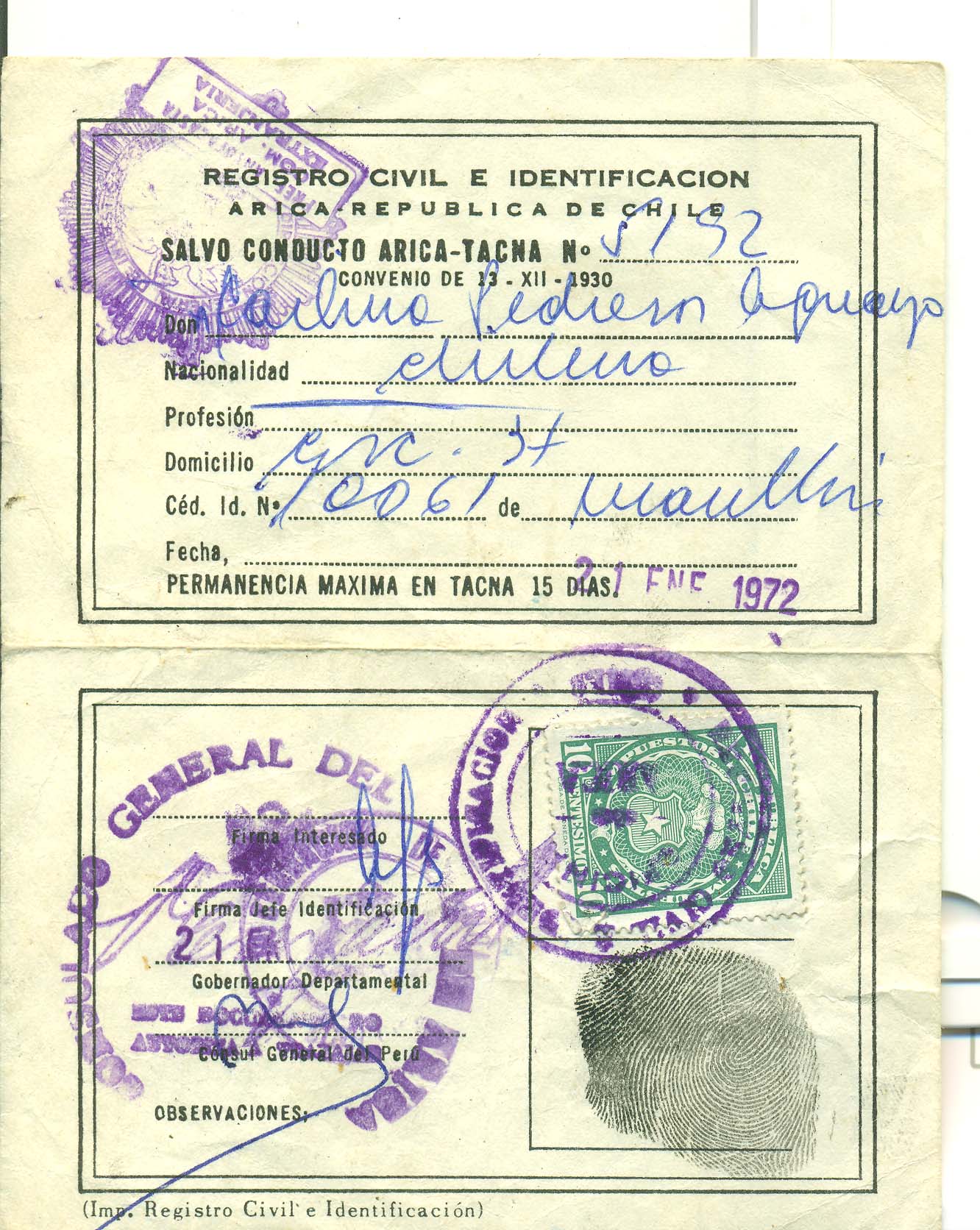 Salvoconducto Arica-Tacna Salvoconducto Arica-Tacna