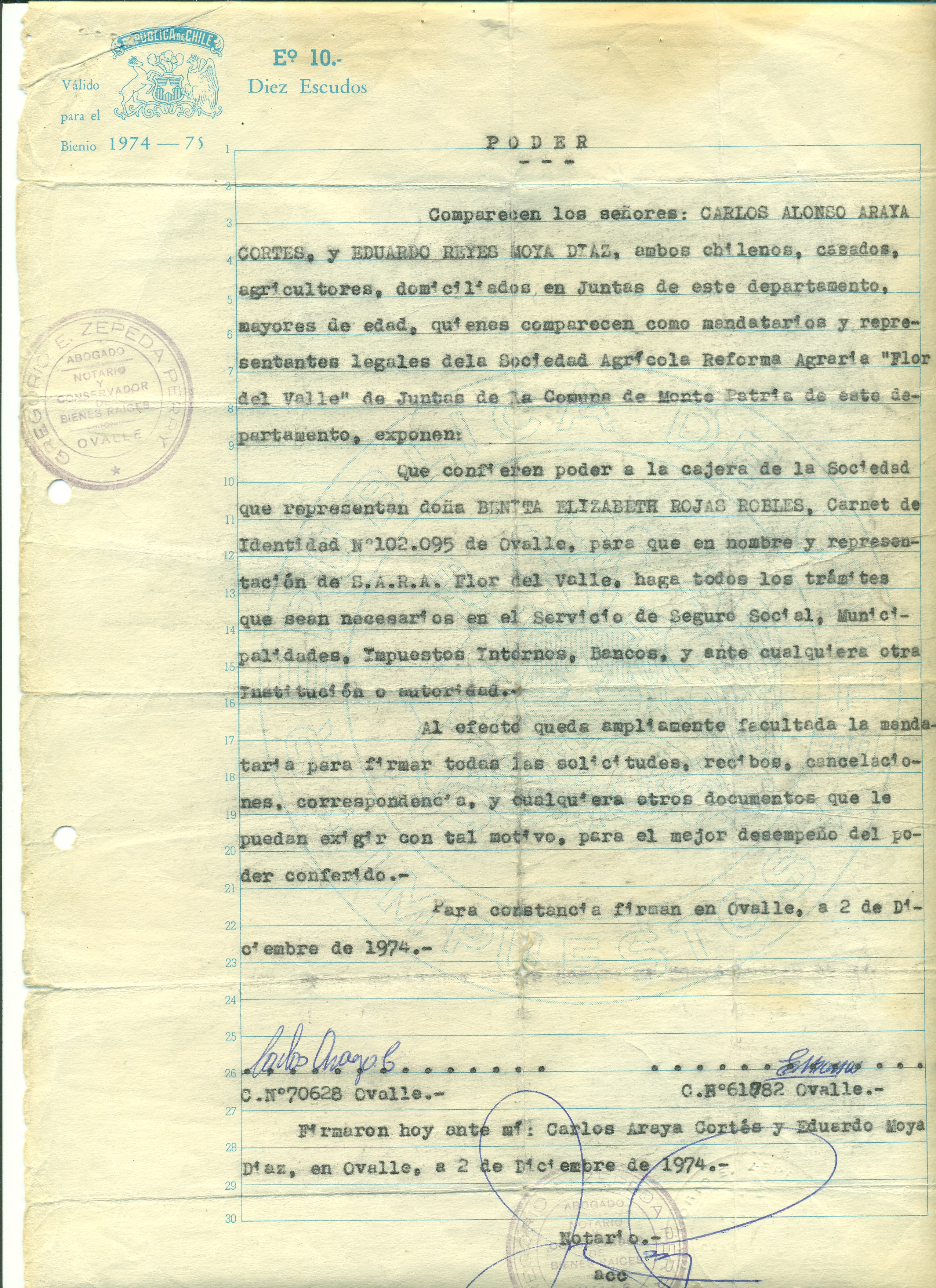 Mandato para realización de trámites de sociedad agrícola Mandato para realización de trámites de sociedad agrícola
