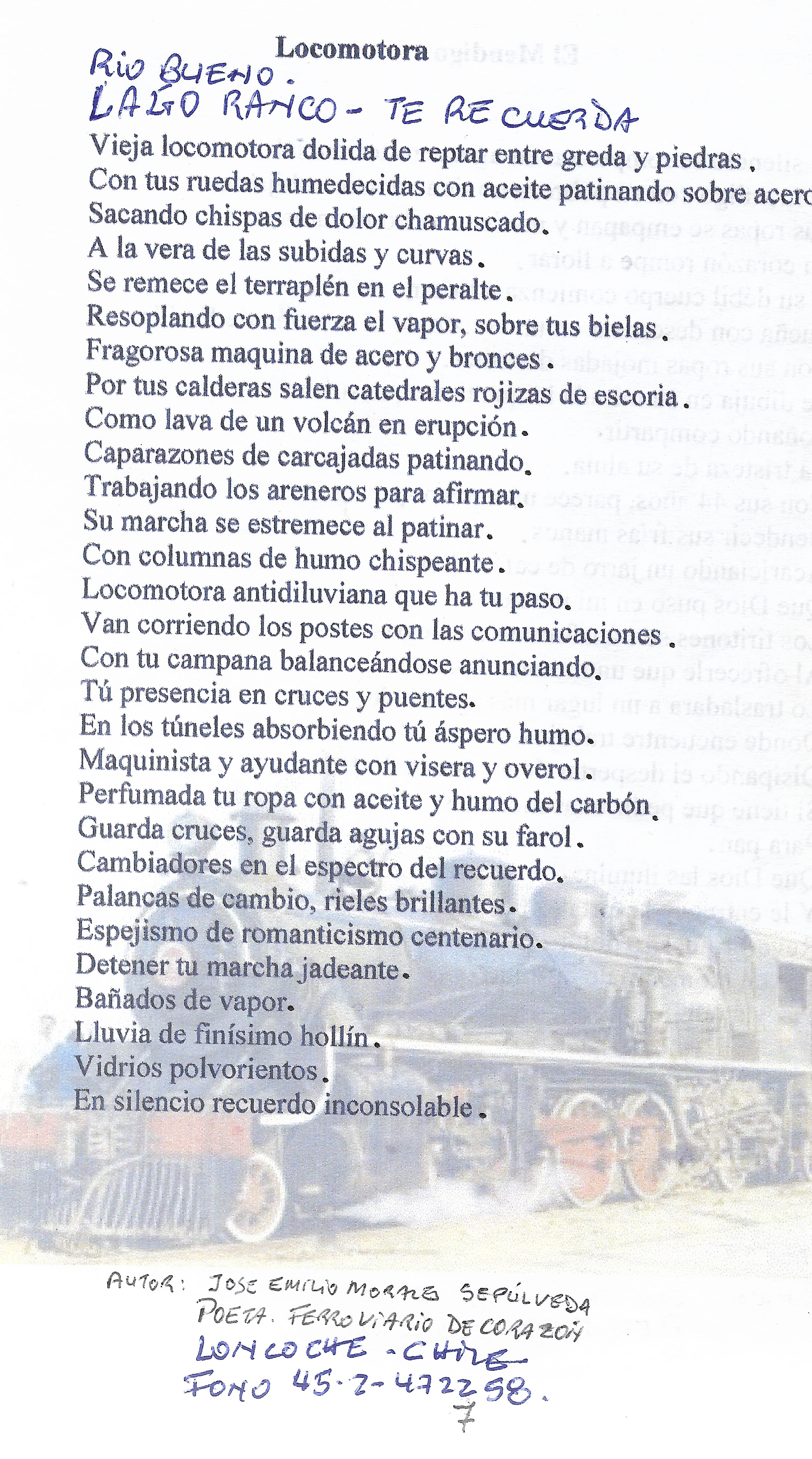 Poema "Locomotora" Poema "Locomotora"