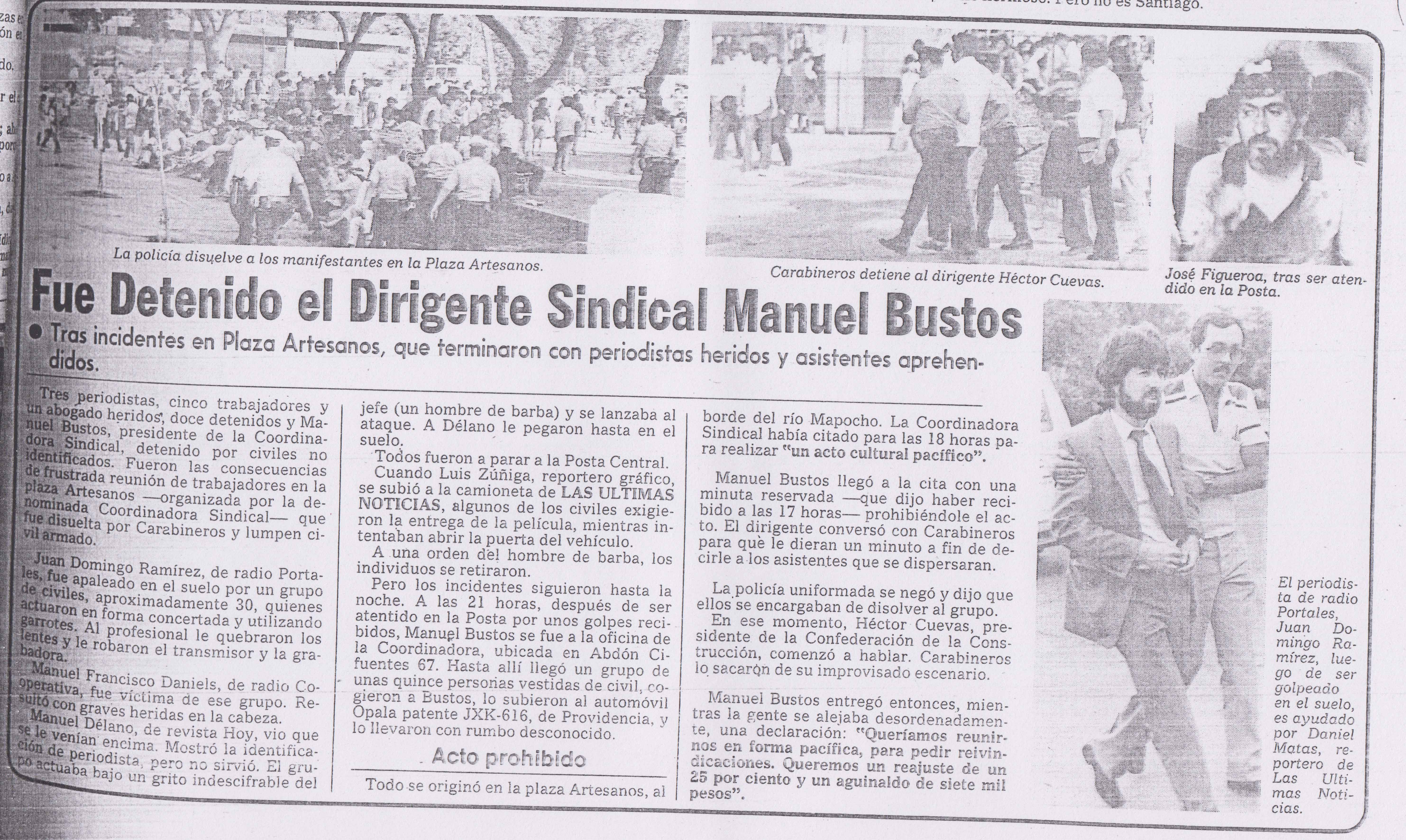 Represión de una reunión de trabajadores durante la dictadura Represión de una reunión de trabajadores durante la dictadura