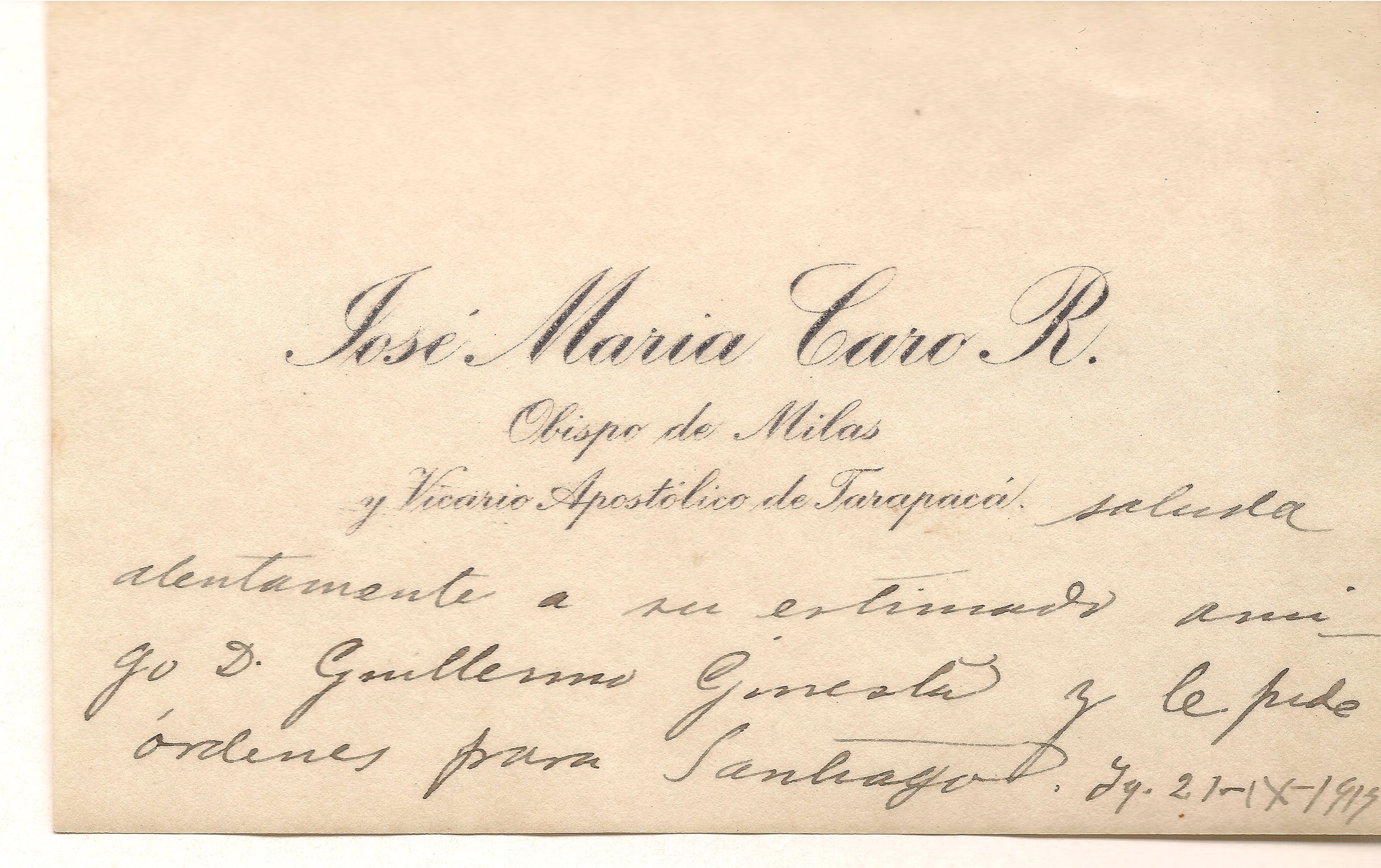 Carta de José María Caro Carta de José María Caro